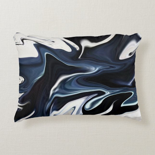 Abstract elegant fluid liquid marble flow texture decorative cushion (Front)