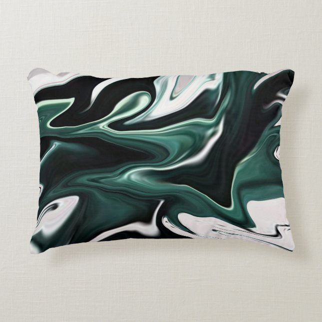 Abstract elegant fluid liquid marble flow texture decorative cushion (Front)