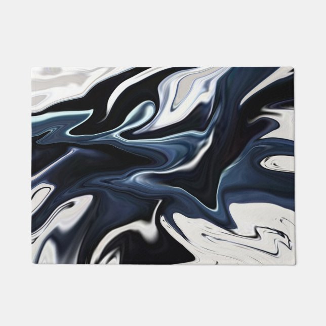 Abstract elegant fluid liquid marble flow texture doormat (Front)