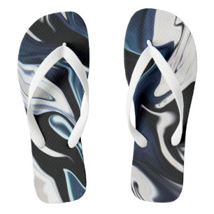 Abstract elegant fluid liquid marble flow texture jandals