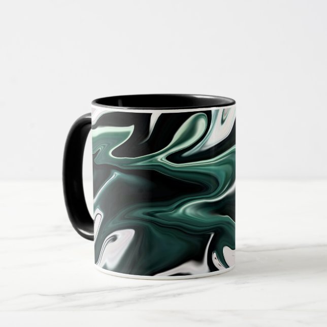 Abstract elegant fluid liquid marble flow texture mug (Front Left)