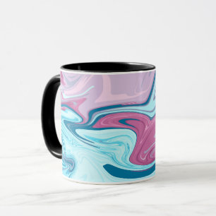 Abstract elegant fluid liquid marble flow texture mug
