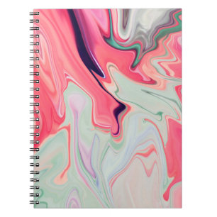 Abstract elegant fluid liquid marble flow texture notebook