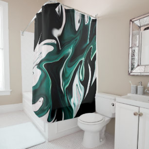 Abstract elegant fluid liquid marble flow texture shower curtain