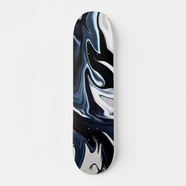 Abstract elegant fluid liquid marble flow texture  skateboard (Front)