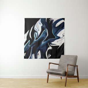 Abstract elegant fluid liquid marble flow texture tapestry