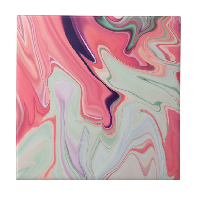 Abstract elegant fluid liquid marble flow texture tile (Front)