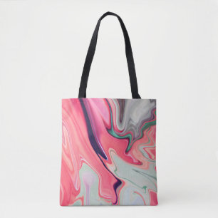 Abstract elegant fluid liquid marble flow texture tote bag