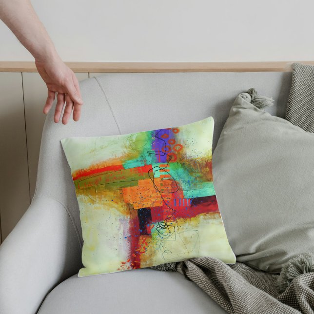 Abstract Elegant mixed Colourful painting pattern  Cushion (Creator Uploaded)