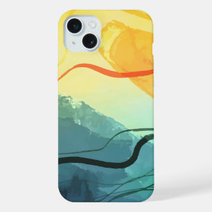 Abstract Elegant mixed Colourful painting pattern iPhone 15 Plus Case