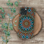 Abstract Elegant Modern Bohemian Mandala Art Case-Mate iPhone Case<br><div class="desc">Contemporary orange, teal green, and aqua blue turquoise coloured mandala mosaic pattern. Beautiful, modern, and cool cover for the trend-savvy and art-loving hip trendsetter, artsy motif lover who wants to protect their phone from dust and dirt, wear and tear. This design is available in Apple iPhone 10 or X, XR,...</div>