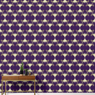 Abstract Elegant Modern Damask Dark Purple Stylish Wallpaper