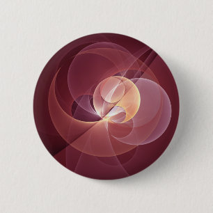 Abstract Elegant Modern Wine Red Fractal Art 6 Cm Round Badge