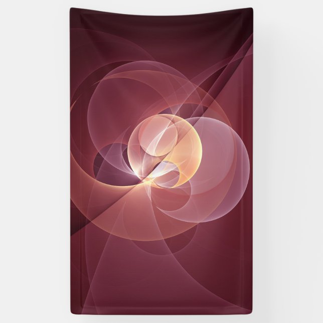 Abstract Elegant Modern Wine Red Fractal Art Banner (Vertical)