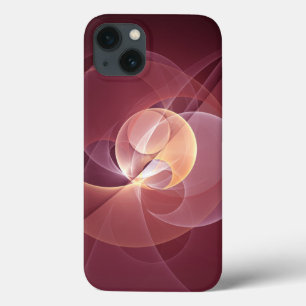 Abstract Elegant Modern Wine Red Fractal Art iPhone 13 Case
