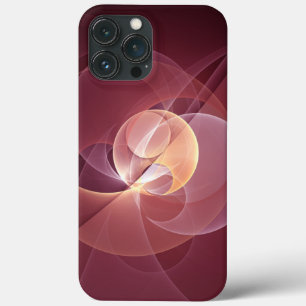 Abstract Elegant Modern Wine Red Fractal Art iPhone 13 Pro Max Case