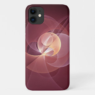 Abstract Elegant Modern Wine Red Fractal Art Case-Mate iPhone Case