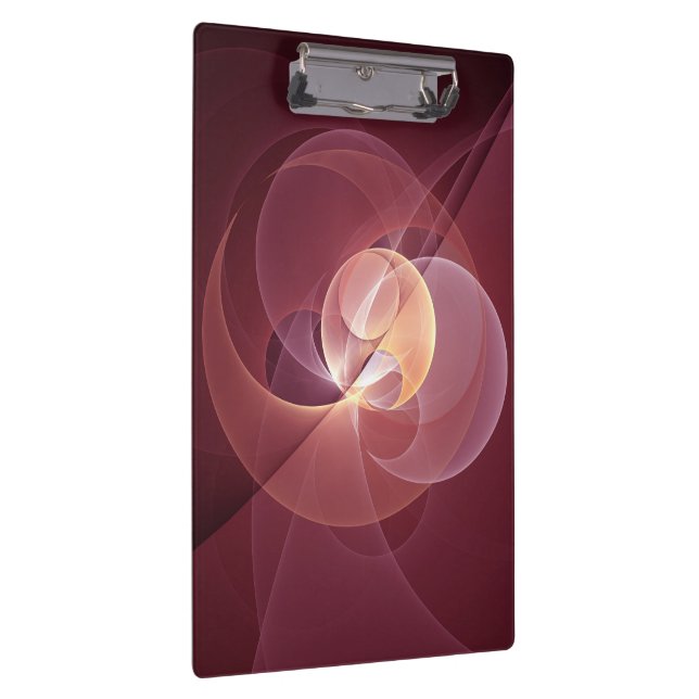 Abstract Elegant Modern Wine Red Fractal Art Clipboard (Right)