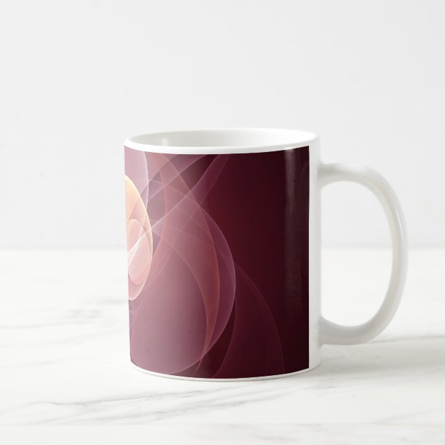 Abstract Elegant Modern Wine Red Fractal Art Coffee Mug (Right)
