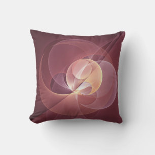 Abstract Elegant Modern Wine Red Fractal Art Cushion