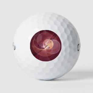 Abstract Elegant Modern Wine Red Fractal Art Golf Balls