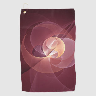 Abstract Elegant Modern Wine Red Fractal Art Golf Towel