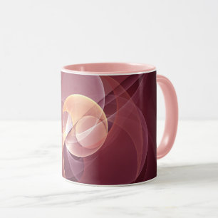 Abstract Elegant Modern Wine Red Fractal Art Mug