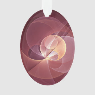 Abstract Elegant Modern Wine Red Fractal Art Ornament