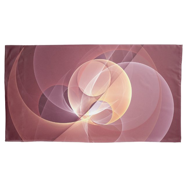 Abstract Elegant Modern Wine Red Fractal Art Pillowcase (Front)