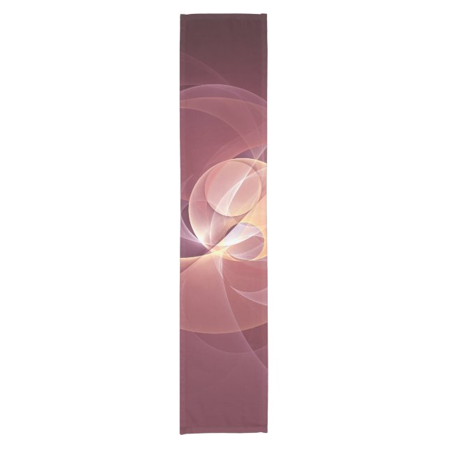 Abstract Elegant Modern Wine Red Fractal Art Short Table Runner (Front)