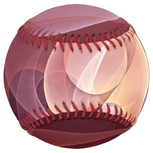 Abstract Elegant Modern Wine Red Fractal Art Softball
