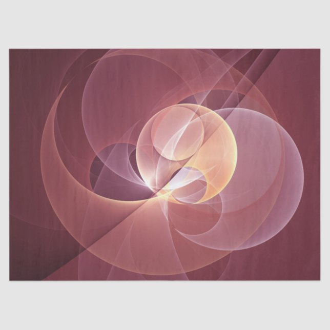 Abstract Elegant Modern Wine Red Fractal Art Tissue Paper (Front)