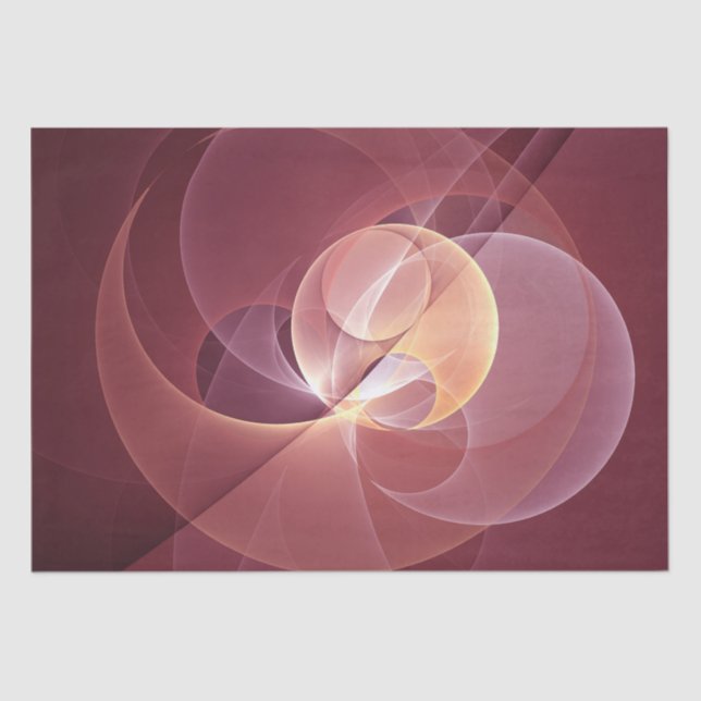 Abstract Elegant Modern Wine Red Fractal Art Tissue Paper (Front)
