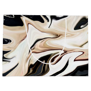 Abstract elegant retro colors digital fluid  large gift bag