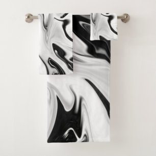 Abstract elegant retro colours digital fluid  bath towel set
