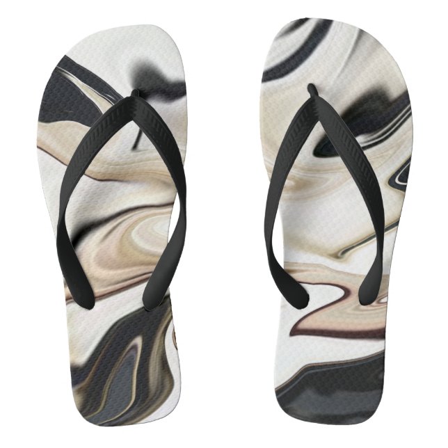 Abstract elegant retro colours digital fluid  jandals (Footbed)