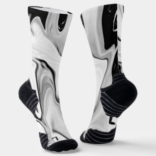 Abstract elegant retro colours digital fluid larg socks