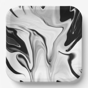 Abstract elegant retro colours digital fluid paper plate