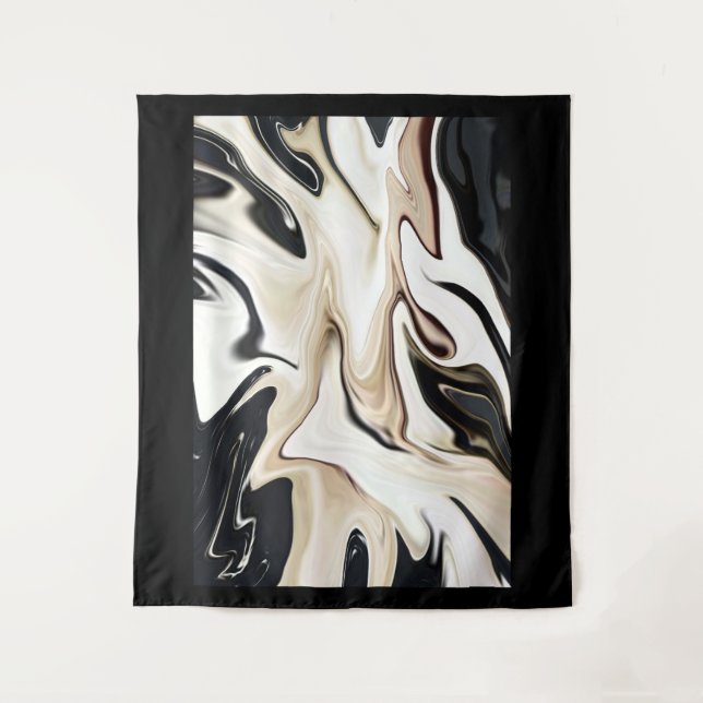 Abstract elegant retro colours digital fluid tapestry (Front)