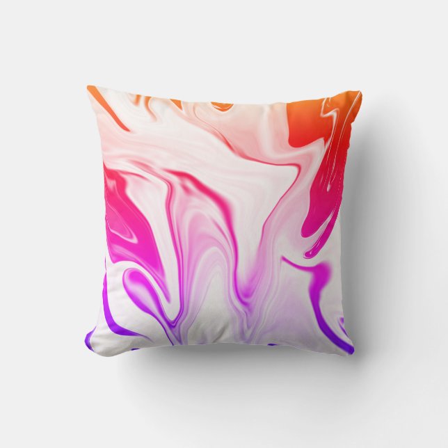 Abstract elegant retro colours digital fluid textu cushion (Front)