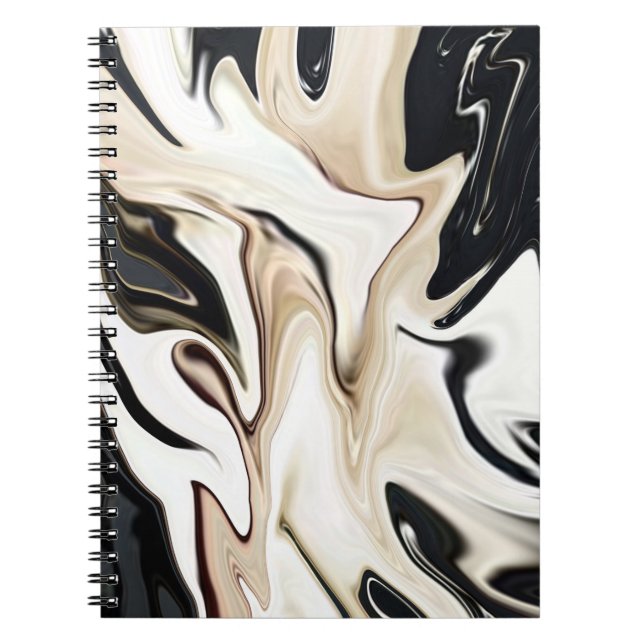 Abstract elegant retro colours digital fluid textu notebook (Front)