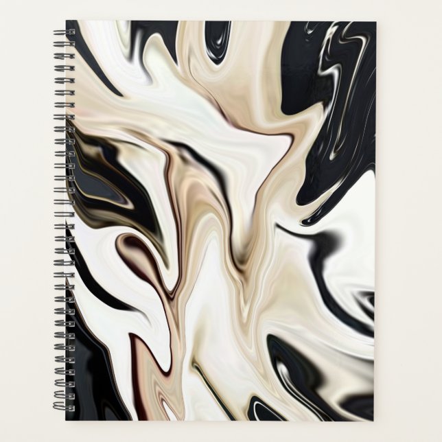 Abstract elegant retro colours digital fluid textu planner (Front)