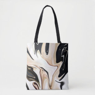 Abstract elegant retro colours digital fluid textu tote bag