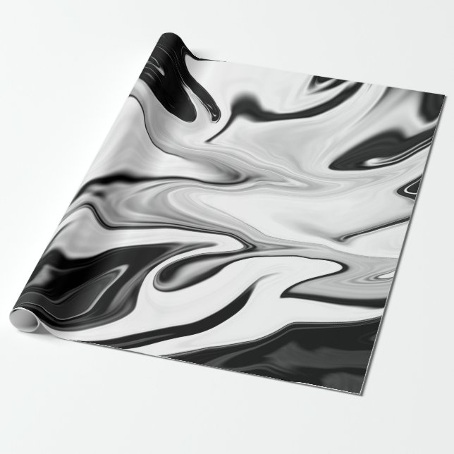 Abstract elegant retro colours digital fluid wrapping paper (Unrolled)