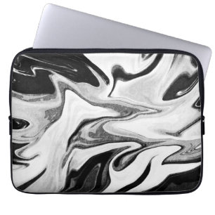 Abstract elegant retro digital fluid liquid marble laptop sleeve