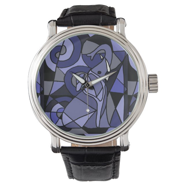 Abstract Elephant Art Watch (Front)
