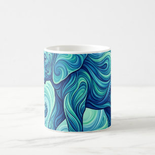 Abstract Elephant Ocean Blue Gradient Coffee Mug