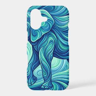 Abstract Elephant Ocean Blue iPhone Cases