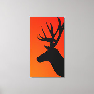 Abstract Elk Head Wrapped Canvas Print