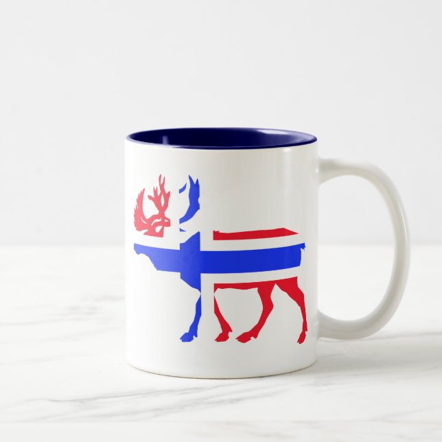 Abstract Elk Silhouette Mug with Norwegian Flag Co (Right)